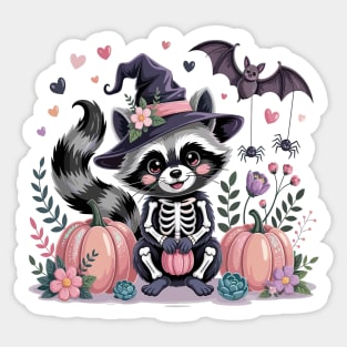 Kawaii Halloween Raccoon Sticker